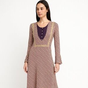 APRIL CORNELL VTG romantic cottagecore ditsy floral square neckline‎ Dress M
